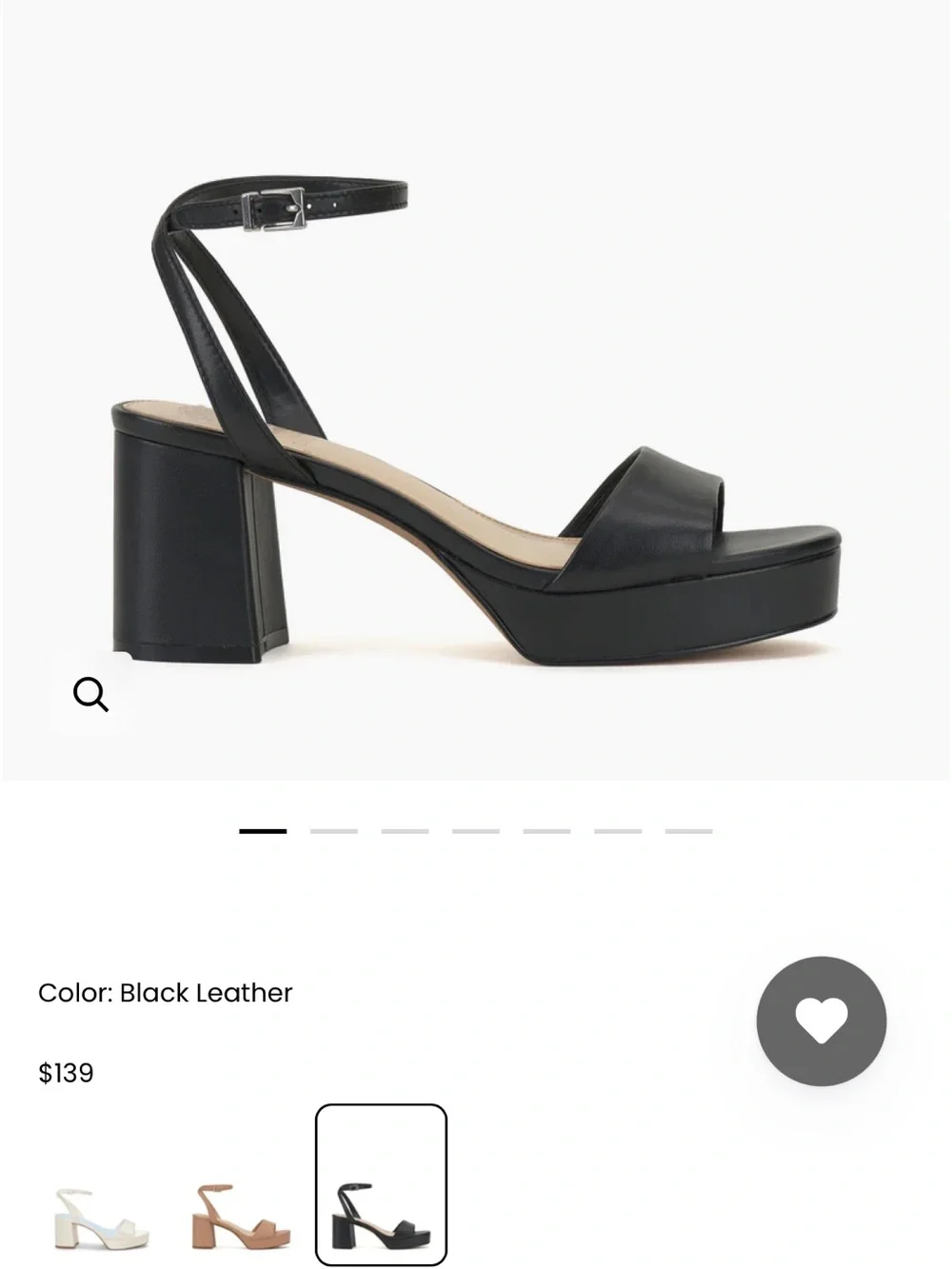 Vince Camuto Black Leather Platform Block Heel Sandals